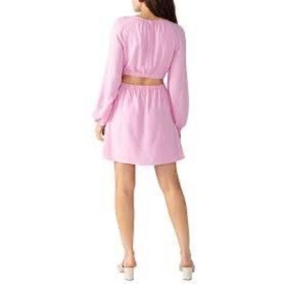 Sanctuary Cutout Long Sleeve Mini Dress in Pink NEW - Picture 2 of 8